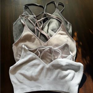 Women's Ribbed Bralette - Multi-Color Pack
